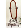 Textured Verde & Dark Cherry Finish Cheval Mirror 2486 (CO)