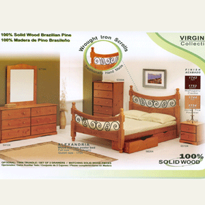 Alexandria Wood and Iron Poster Bed 1744 (PI)