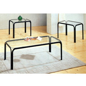 3-Pc Satin Black Coffee Table Set 2580 (CO)