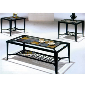 Slate/Glass Occasional Table Set 2933/1 (WD)