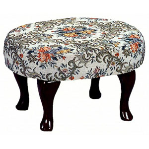 Cherry Finish Upholstered Foot Stool 3422 (CO)