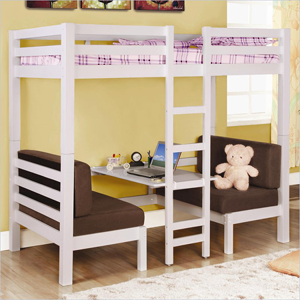 Solid Wood Convertible Twin Loft Bunk Bed 4602_3(CO)