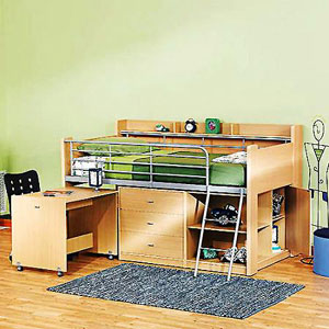 Charleston Storage Loft Bed with Desk 4031_(WFS)