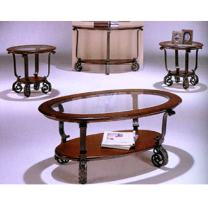 Glass and Wood Coffee Table Set 4036 (ABC)