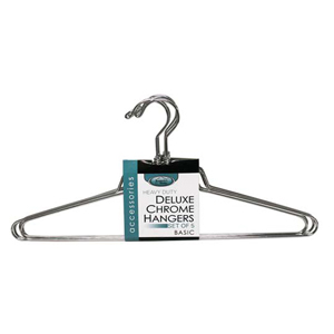 5 PK. Deluxe Chrome Basic Hanger 4153 (KDY)