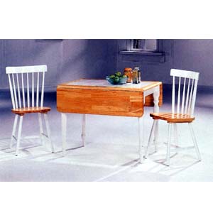 3-Pc Natural/White Table And Chairs 4251-17 (CO)