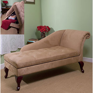 Tan Chaise Lounge with Storage 66318TAN(OFS)