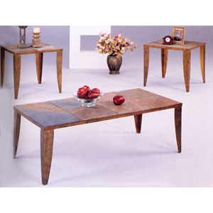 3-Pc Slate Top Design Coffee & End Table Set 7209 (CO)