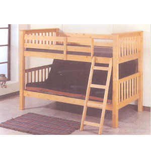 Natural Finish Twin/Full Bunk Bed 7408(ABC)