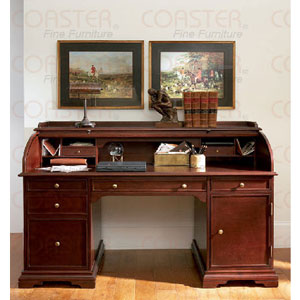 Solid Wood Cherry Finish Roll Top Desk 800562(CO)