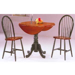 3-Pc Green and Oak Dining Set 9755 (WD)