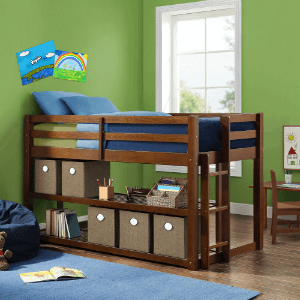 Loft Storage Bed Spacious Storage Shelves (WFS)