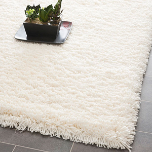 Hand-woven Solo Honey White Shag Rug 10761070(OFS)