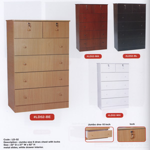 Jumbo Size 6 Drawer Chest LD52_(WP)