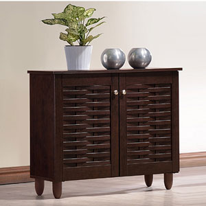 Rhodes Dark Brown Shoe Cabinet With 2 Doors SC864572(OFS)