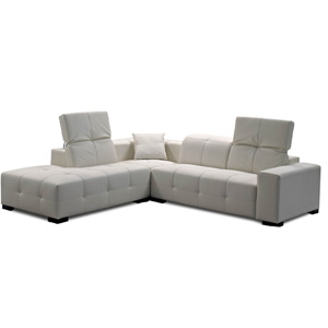 London White Italian Leather Sectional 17694(JMFS)